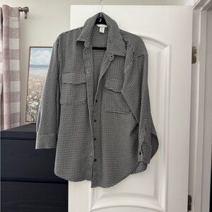 H&M Black and White Houndstooth Shacket